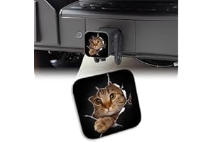 UUCBTAH Hitch Covers 2 Inch Cat in Black Paper Hole Rubber Receiver Tube Hitch Plug for Men,Square Hitch Box Cover Towing Hit