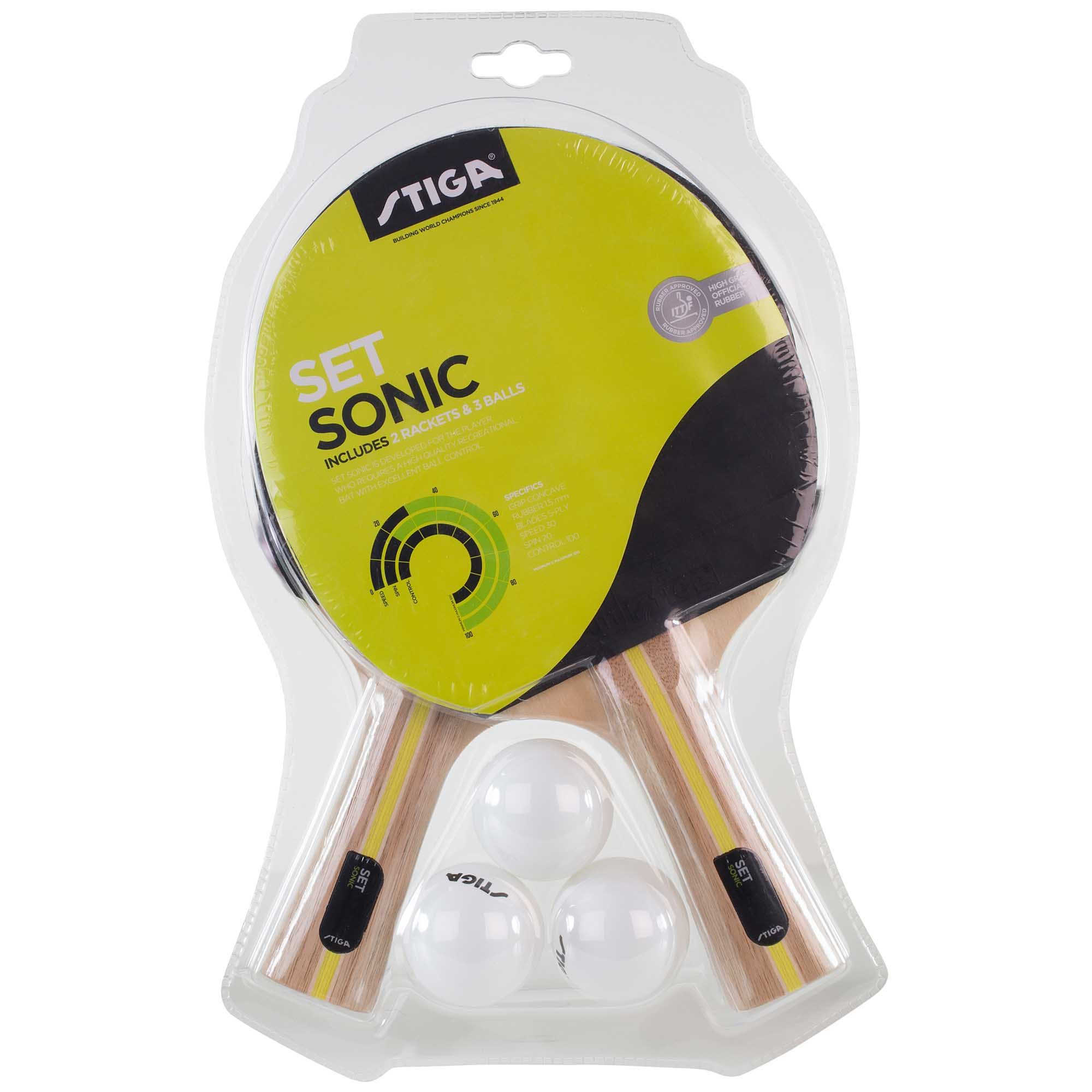 STIGA Sonic Table Tennis Bat Set, Red/Black