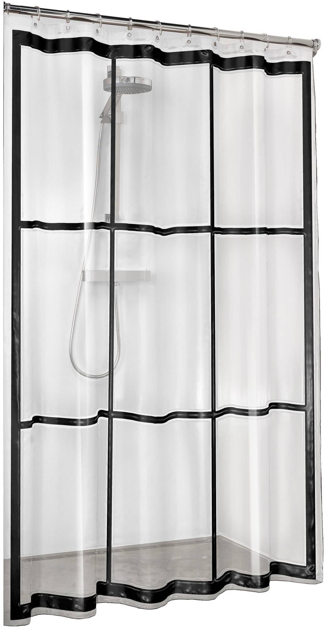 Sealskin Brix Shower Curtain PEVA 180x200 cm Transparent/Black
