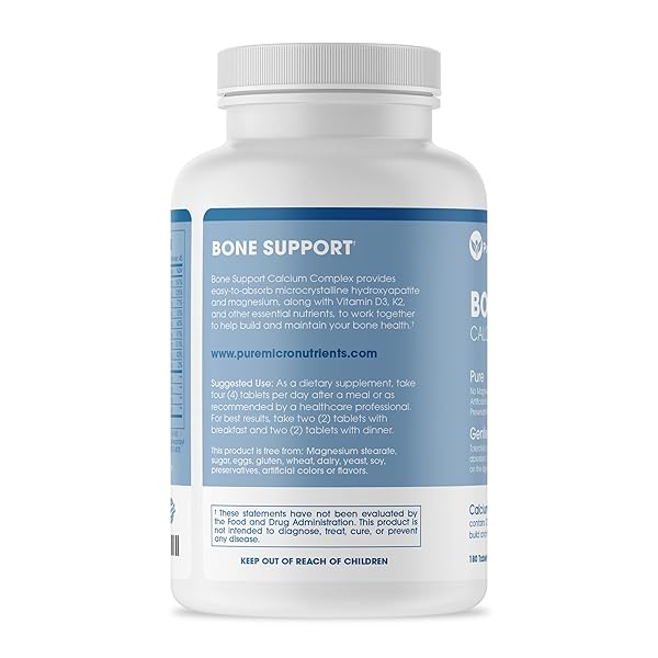 CALCIUM SUPPLEMENT FOR WOMEN & MEN – CALCIUM CITRATE & HYDROXYAPATITE + VITAMIN D3 K2 MAGNESIUM ZINC & MORE FOR COMPLETE BONE HEALTH, 180 TABLETS