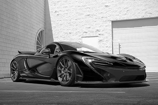 Amazon Com Driver Motorsports Poster Of Mclaren P1 Right Front Black And White Hd 36 X 24 Inch Print Posters Prints