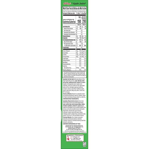 KELLOGG’S APPLE JACKS BREAKFAST CEREAL, KIDS CEREAL, FAMILY BREAKFAST, ORIGINAL, 8.9OZ BOX (1 BOX)