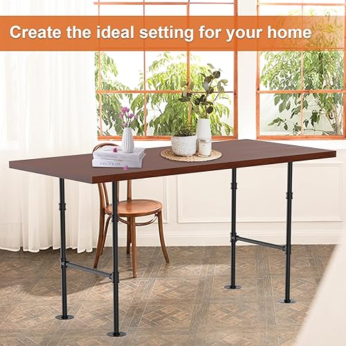 Apominton Pack 38 Inch Industrial Pipe Table Leg, Metal Counter