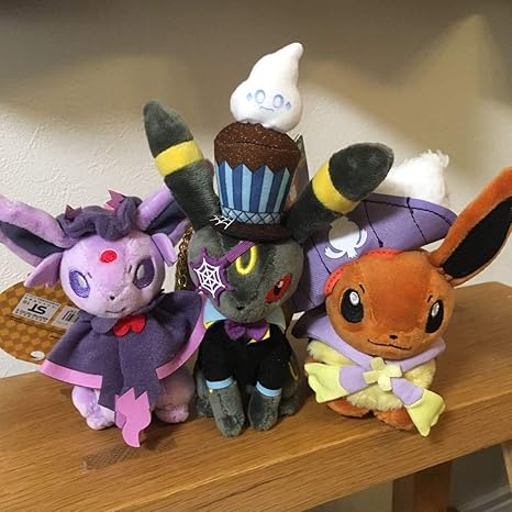 Amazon ポケモンセンター ハロウィン マスコット エーフィ ブラッキー イーブイ ぬいぐるみ 3セット ぬいぐるみ ホビー
