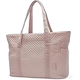 BAGSMART Crush Tote Bag for Women, 20L Puffer Work Tote with Zipper, Travel Essentials Quilted Nurse Hospital Bag