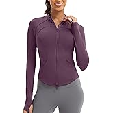 Nyvalle Women's Workout Jacket Lightweight Full Zip Running Track Jacket Slim Fit Athletic Tops with Thumb Holes