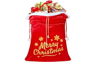 ZMCINER Giant Christmas Santa Sack Christmas Gift Bags with Cord Drawstring (36" x 25") for Indoor Xmas Give Decoration, Holiday Gift Decor, Giant Presents Gifts Wrap