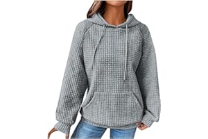 Ceboyel Women Waffle Knit Cute Hoodies Drawstring Pullover Sweatshirts Fashion Casual Sweaters Comfy Fall Clothes Outfits