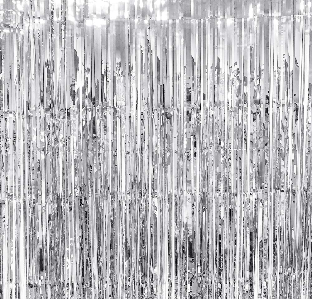 Utopp 2 Pack Silver Foil Fringe Curtains Photo Backdrop 3ft X 8ft Shiny Metallic Tinsel Party Door Curtain Photo Booth Props For Birthday Wedding Bachelorette Thanksgiving Day Xmas Party Decorations Buy Online