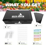 CraftSaints Seed Organizer Storage Box with 60 Bottles & Labels view 3