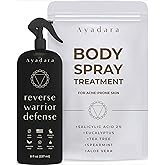 Acne Body Spray, 8 fl oz, Cystic Back Acne Spray with Salicylic Acid, Tea Tree Chest, Butt, and Body Acne Spray for Hormonal Breakouts, Bacne Spray for Teens and Adults, 2000 Sprays