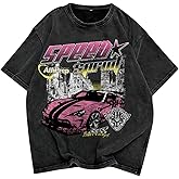 SOLY HUX Men's Vintage Short Sleeve Graphic Tees Casual Washed T-Shirt Hip Hop Shirts Streetwear