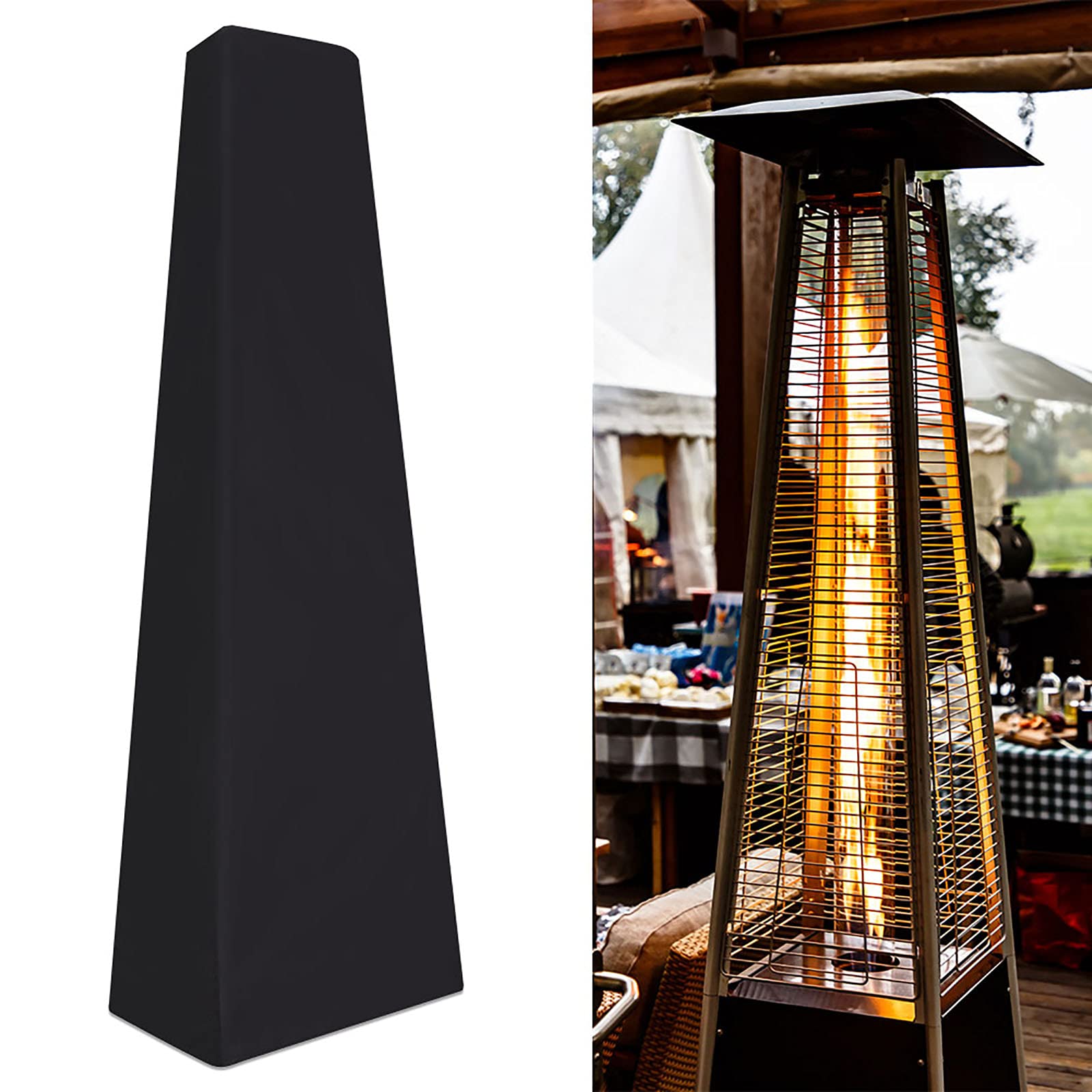 NA Patio Heater Cover, Garden Outdoor Heavy Duty Waterproof Protection Cover for Pyramid Heaters, Furniture Cover, Suitable for Indoor Outdoor Heaters, Black