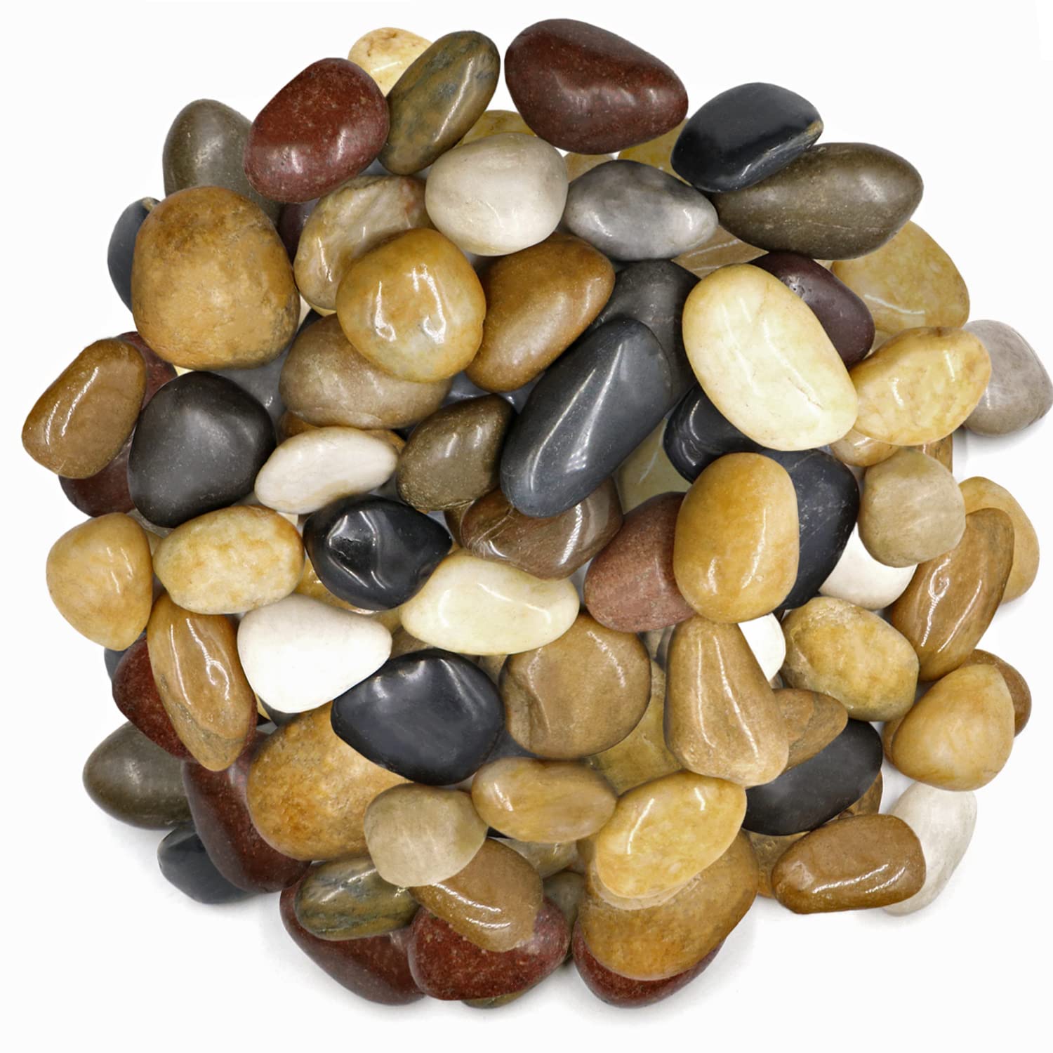 Koltose by Mash Polished Colored Stone Pebbles 4.5 Kg. 25mm - 50mm Pebbles For Plants, Fairy Gardens, Décor, Landscaping, Succulent, Multicolored Rocks