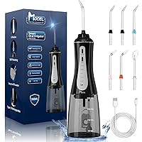 Water Dental Flosser Cordless Teeth Cleaning MOCEL 5 Modes Oral Irrigator 350ML Portable and USB C Cable Rechargeable IPX7 Wa
