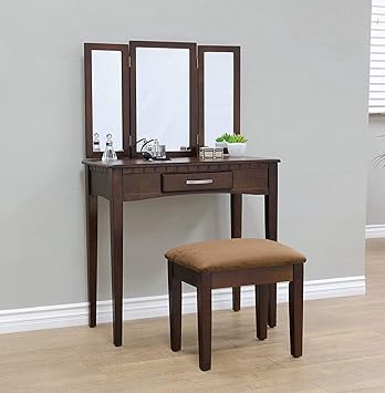 Amazon Com Vanity Makeup Table Set Bedroom Stool Three