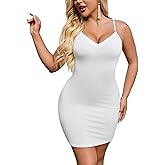 Avidlove Women's Full Slip Under Dress Adjustable Spaghetti Strap Camisole Mini Dress Knee Length Slips Nightwear