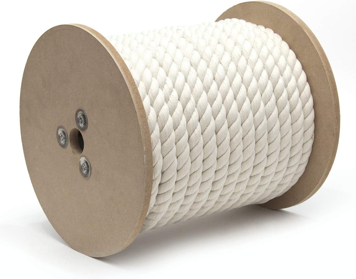 KingCord644381TV Cotton Twisted Rope Reel 1/2" x 200', Natural