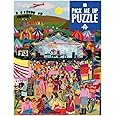 Talking Tables 1000 Piece Music Festival Puzzle for Adults with Matching Poster & Trivia Sheet | Colorful Jigsaw Illustrated Design, Birthday Present, Gifts Lovers, Coachella, Blue, PUZZ-PMU-Festival