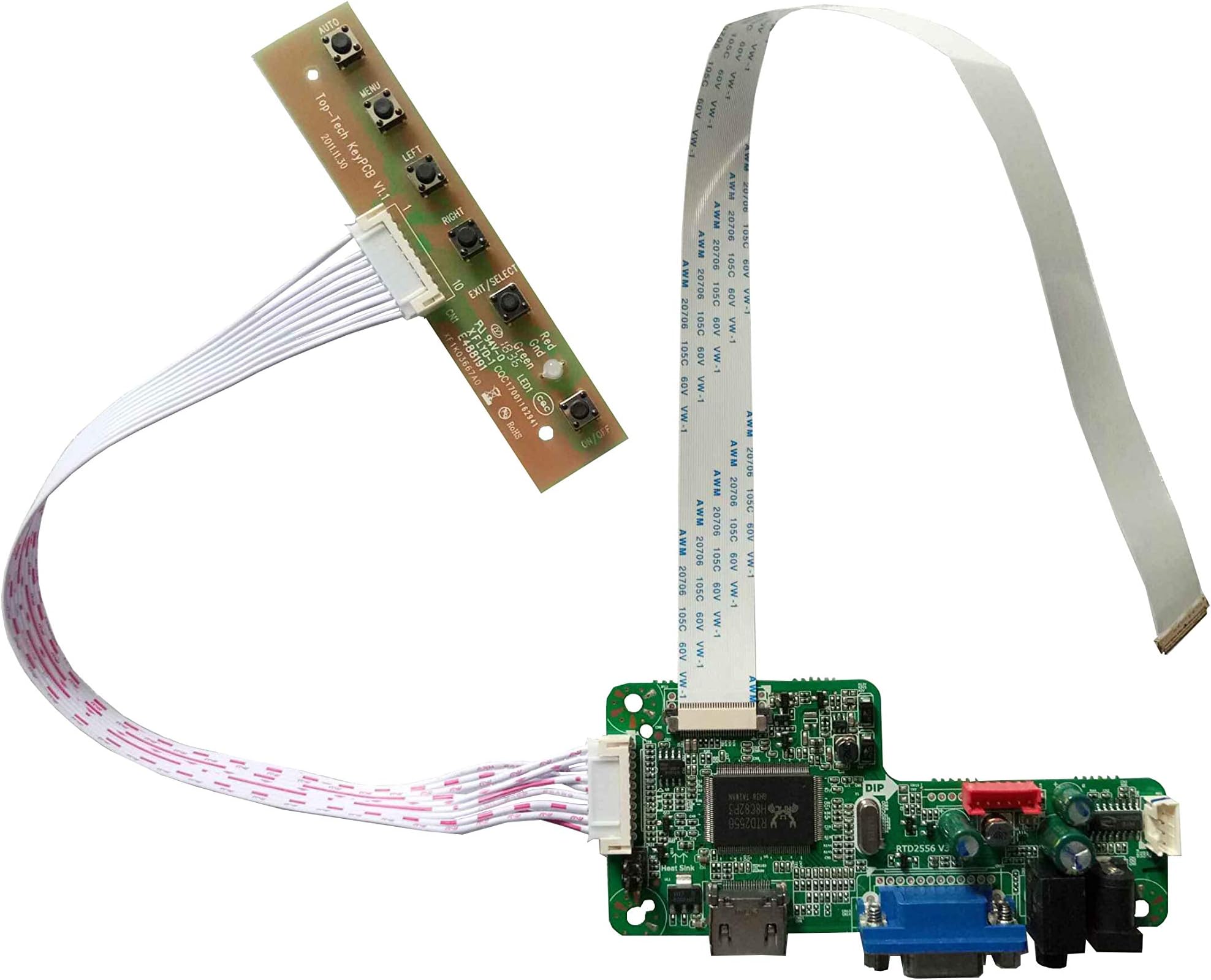 NJYTouch RTD2556 V3.0 HDMI VGA LCD Controller Board Kit for N116HSE-EA1 N116HSE-EJ1 11.6'' 13.3'' 14'' 15.6'' 1920x1080 30Pins eDP LCD Screen