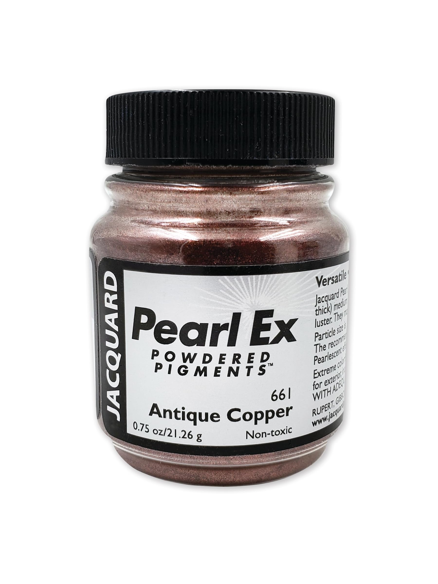 Jacquard Pearl Ex Powdered Pigment, Antique Copper Mica for Epoxy Resin Art, Metallic Luster Craft Colour for Polymer Clay and Painting Projects, Non-Tarnishing 21g Jar — image 1