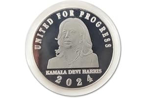 PQJSJDR Kamala Harris Coin 2024,Double-Sided Commemorative Coin for 47th President,Limited Edition Kamala Harris Presidential Coin Collectible Campaign Memorabilia Coin -Kamala Harris Supports (Silver)
