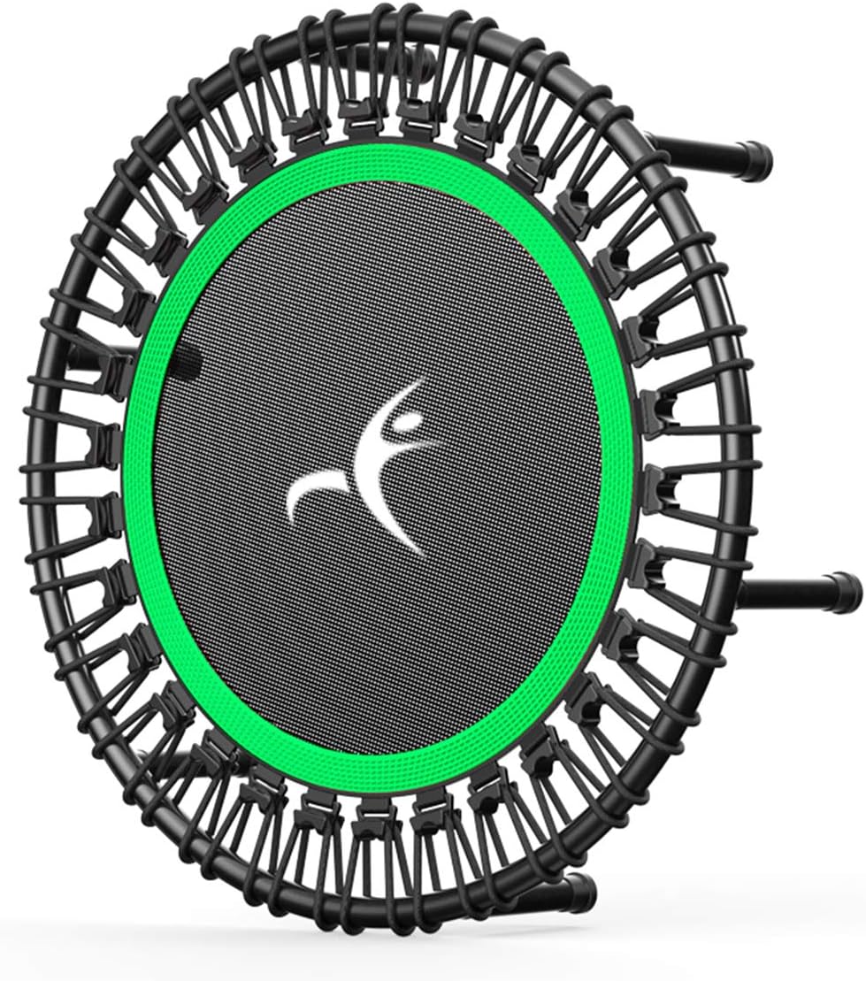 HXZ Adult Mini Trampoline, Fitness Trampoline, Quiet And Stable Bouncing, Suitable For Children Adult Sports Trampoline Indoor And Outdoor Sports, Maximum Load 500 Kg (32 Inch,Green)