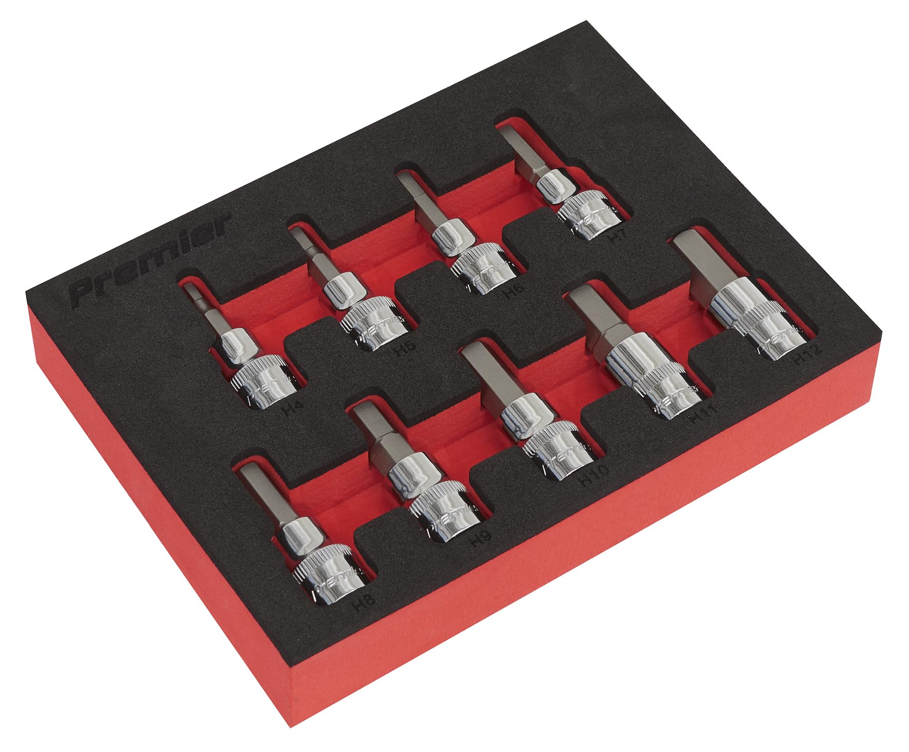 Sealey AK6240 9PC 3/8"Sq Drive Hex Key Socket Bit Set - Metric