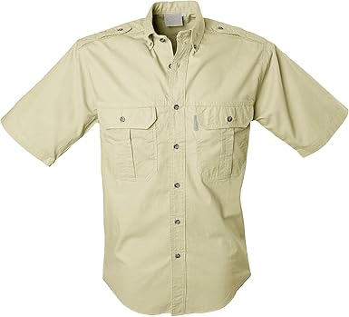 Amazon.com: Etiqueta Safari Trail Camisa para hombre Manga Corta, 100% Algodón Camisa para cazadores, exploradores, fotógrafos y periodistas: Clothing