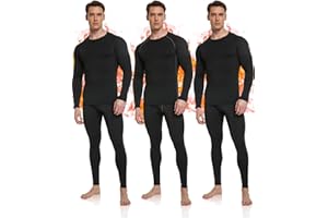 OYGSieg 3 or 2 Set Men's Thermal Underwear Long Johns with Fleece Lined, Thermals for Men Base Layer Cold Weather Top Bottom