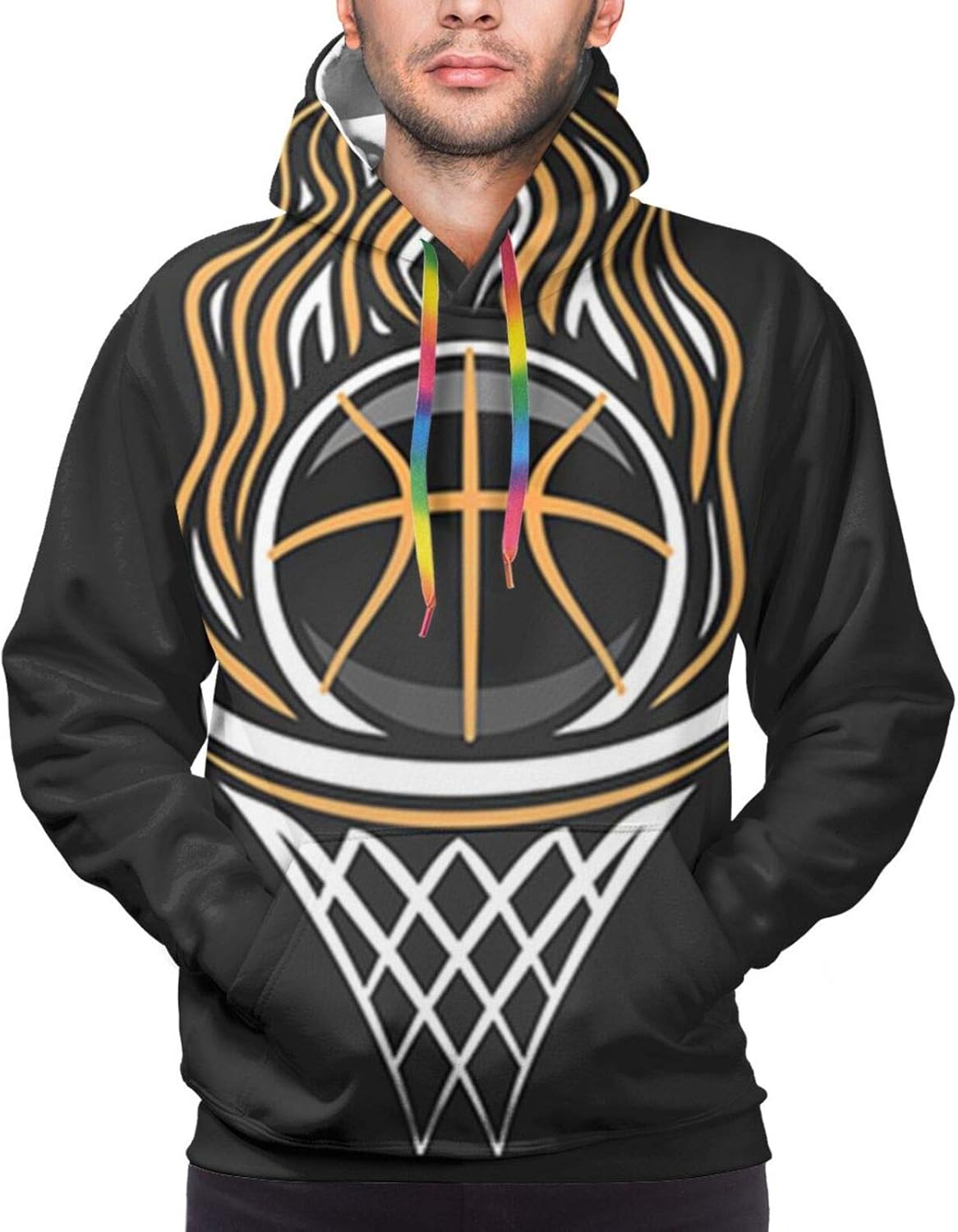 Basketball Mens Hoodies Funny Cool Graphic Sweatshirts 3D Print Long