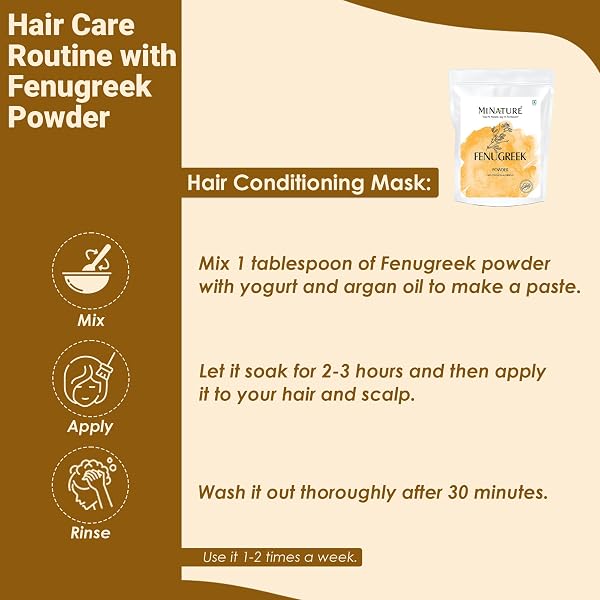 MI NATURE FENUGREEK POWDER – 100% NATURAL TRIGONELLA FOENUM SEEDS – BULK PURE METHI POWDER FOR COOKING, HAIR AND SKIN CARE – 1KG (35.27OZ) RESEALABLE POUCH