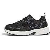 LUCKY STEP Women's Mesh Casual Fashion Sneakers Lace Up Lightweight Running Shoes Non Slip Breathable Chunky Shoes