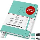 Panda Planner Undated Weekly Planner - To Do List, Habit Tracker, Turquoise | This 53-week notebook provides daily, weekly, and monthly overview sections to help you organize your tasks effectively.