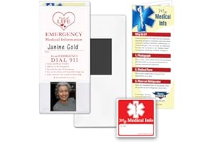 STORE SMART StoreSMART - Vial of Life Medical Info Pocket - Magnetic Back - 100-Pack - for Refrigerator, Locker, Filing cabinets - VHTSM-100