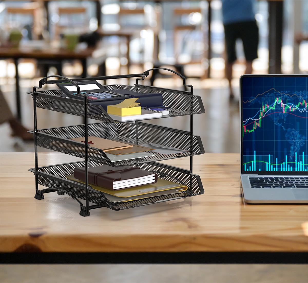 Simple Houseware 3 Tier Stackable Desktop Document Letter Tray