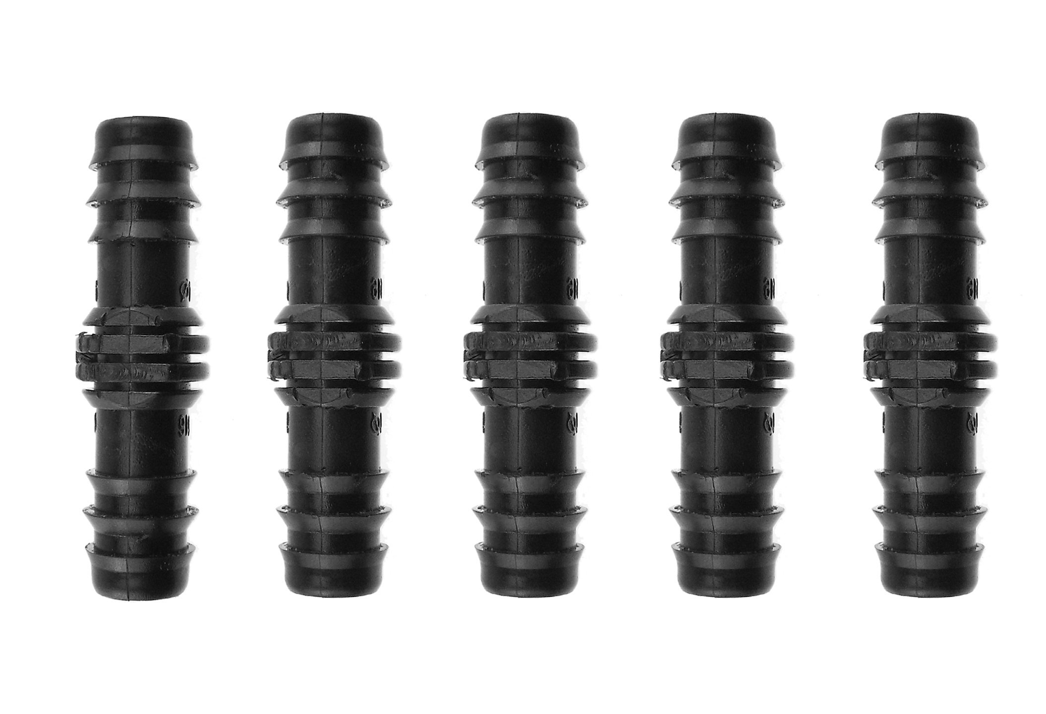 garden automatic irrigation repair straight barbed connectors for use with standard 13/16mm ldpe water supply pipe (pack of 5)