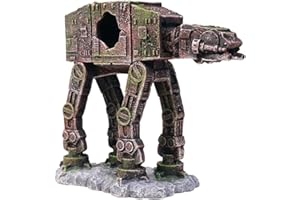 PTFJZ Fish Tank Decorations at-at of Star Wars Aquarium Decorations Betta Fish Tank Accessories for Sleep Rest Hide and Play (S)
