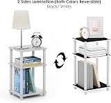 Furinno Just Side Table Set of 2 3-Tier End Tables Open Shelves White Espresso view 6