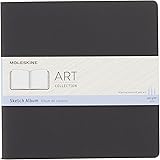 Moleskine Art Sketch Album, Soft Cover, Square (7.5" x 7.5") Plain/Blank, Black, 88 Pages
