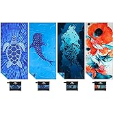 Yongoes 4 Pack Microfiber Lightweight Thin Beach Towel Sand Free Quick Dry Super Absorbent Large Towels for Swimming Pool Yoga Gym Travel Vacation Beach Accessories Essentials for Adults