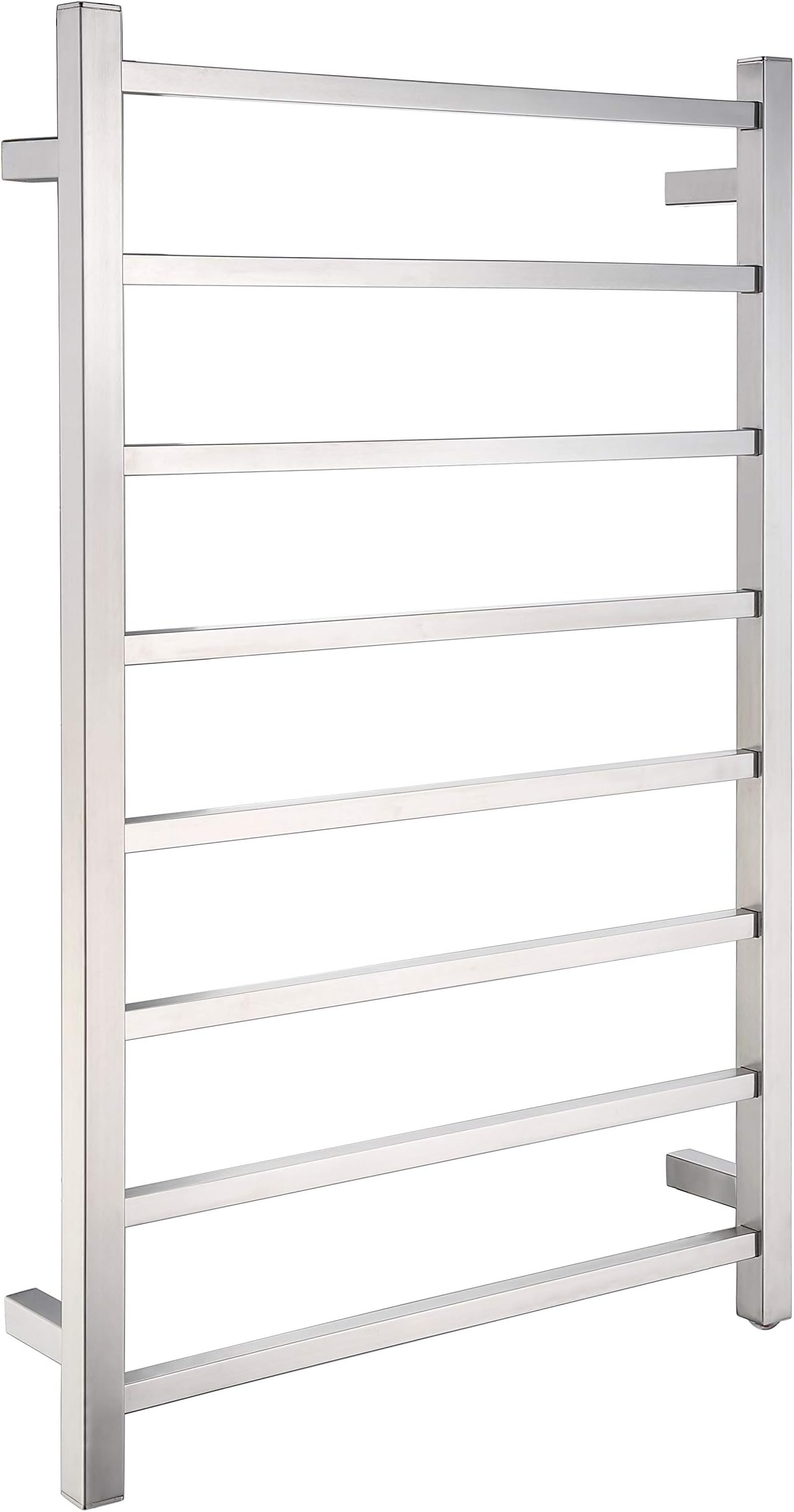 ANZZIANZZI Bell 8-Bar Wall Mounted Towel Warmer in Polished Chrome, Energy Efficient 80W Electric Plug in Heated Towel Rack for Bathroom, Steel Towel Heater Rail On/Off Switch Drying Rack, TW-AZ026CH