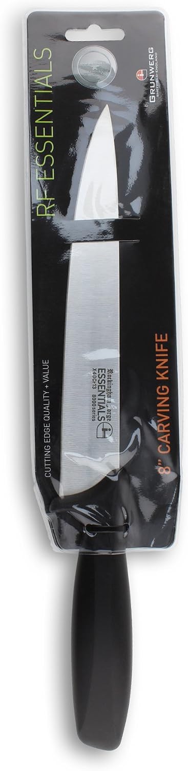 Rockingham Forge Essentials 8007 Range Lightweight Stainless Steel 8” Carving Knife with Black Handle, Individually Carded - Image 3