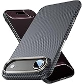 JIU WUHAN Carbon Fiber Case for iPhone 17 Air, 600D Aramid Fiber Woven Case with Military Grade Drop Protection, Shockproof Cell Phone Case with Magnet, Compatible with MagSafe