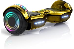 XERATH All Terrain hoverboard with Bluetooth Speakers,hoverboards for a 7-12 year old with bright LED lights and flashing wheels,hoverboard adult with self-balancing control system&UL2272 Safety Certification,for All Ages (GOLD)