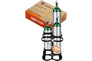 Premium Quality Detachable Oxygen Tank Holder (6) for E, D, M9/C Size Cylinders - Solid Metal Storage Rack - Portable Oxygen 