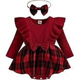 Giraropa Baby Girl Fall Winter Clothes Long Sleeve Romper Dress + Socks + Headband Newborn Infant Cute Casual Outfits