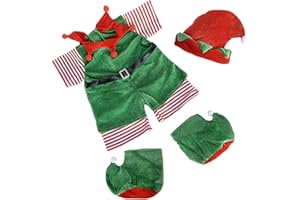 STUFFEMS TOY SHOP Christmas Elf Teddy Bear Clothes Outfit Fits Most 14"-18" Build-a-Bear and Make Your Own Stuffed Animals