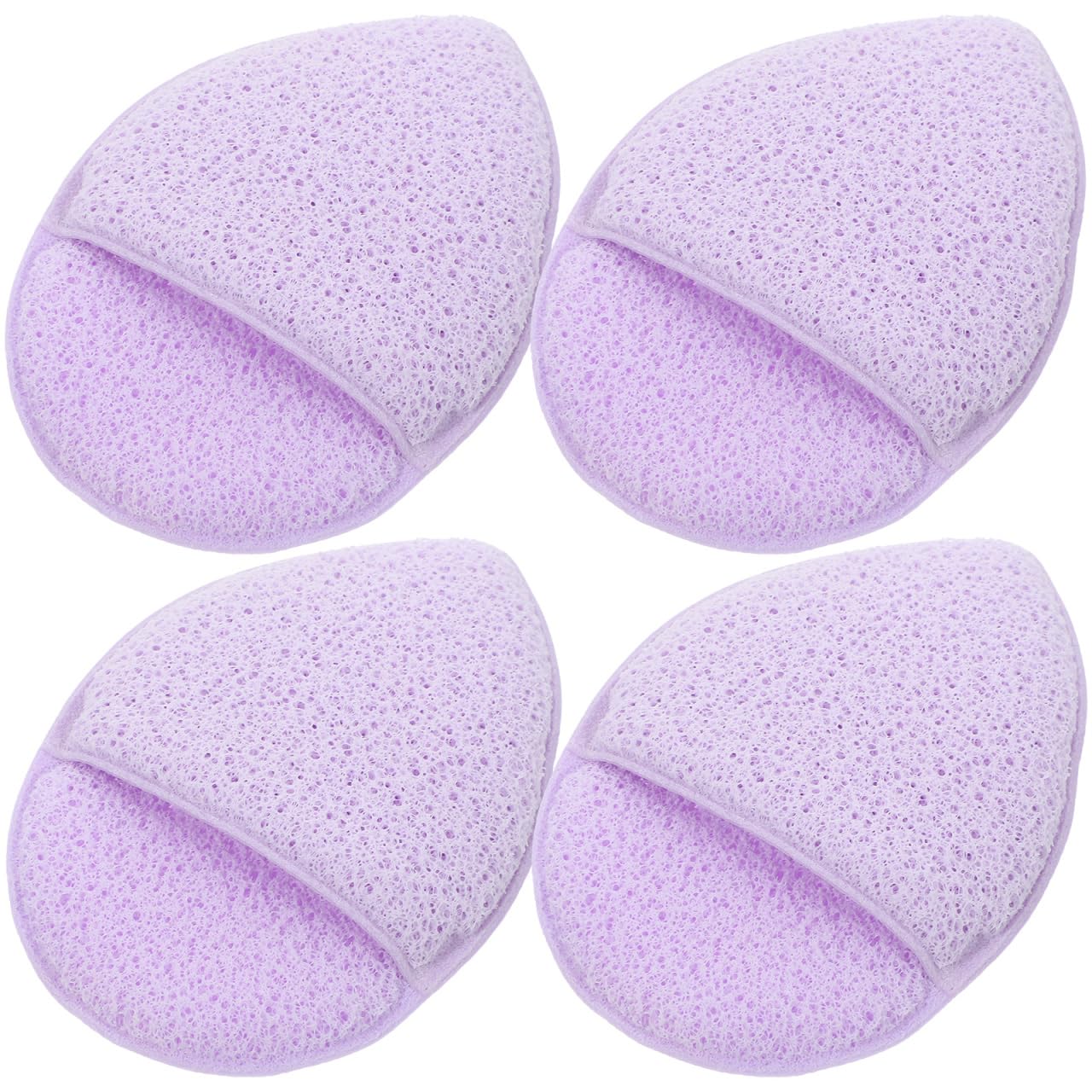 Beatifufu Makeup Removal Pads Facial Cleaning Soft Exfoliating Face Washing Sponges with Hanging Lanyard for Deep Pore Cleansing Daily Skincare Set of 4