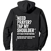 Need Prayer Tap My Shoulder Bible Verse Christian On Back Pullover Hoodie
